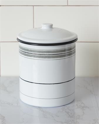 Striped Enamel Canister