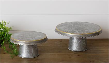 Galvanized Cake Stands with Gold Welding
