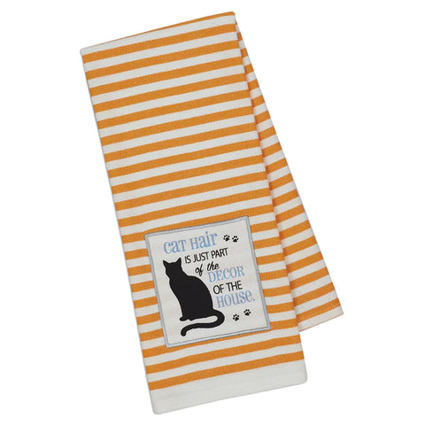 Cat Decor Embellished Dishtowel