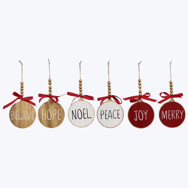 WOOD HANGING ORNAMENTS