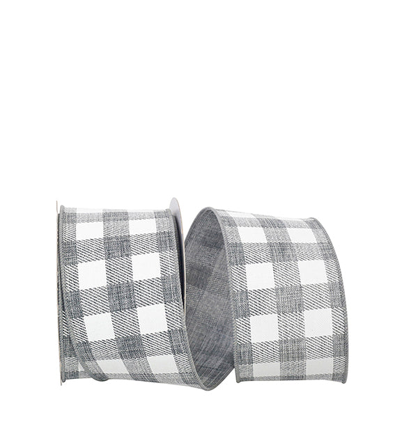GINGHAM PRINT LINEN WIRED EDGE