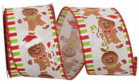 GINGERBREAD TICKING SPARKLE WIRED EDGE