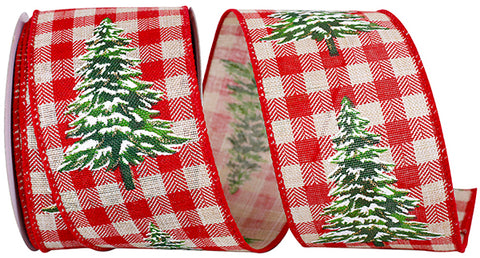CHRISTMAS TREE GINGHAM WIRED EDGE