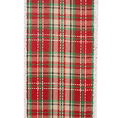 PLAID SADDLE STITCH SNOWY FRIZZETTE WIRED EDGE