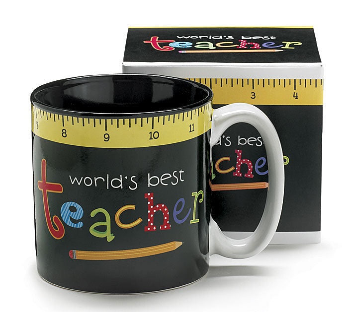 WORLD'S BEST TEACHER CERAMIC MUG W/BOX