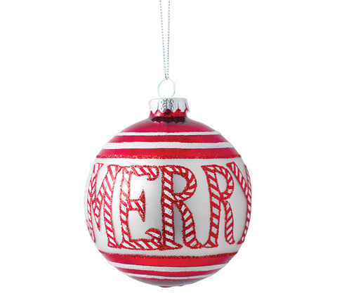 ROUND GLASS MERRY ORNAMENT