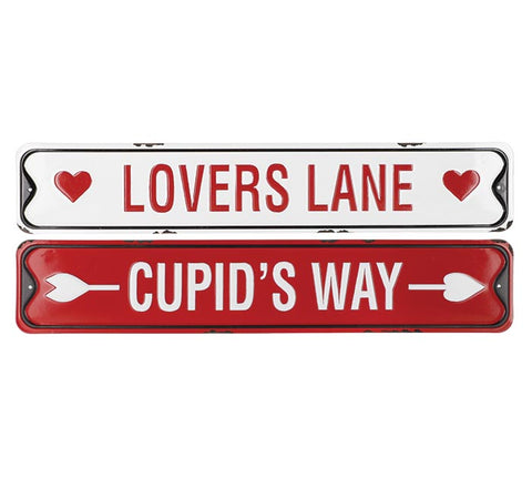 CUPIDS WAY LOVERS LANE ROAD SIGNS