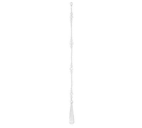 GLASS TEARDROP AND BEAD STRAND ORNAMENT