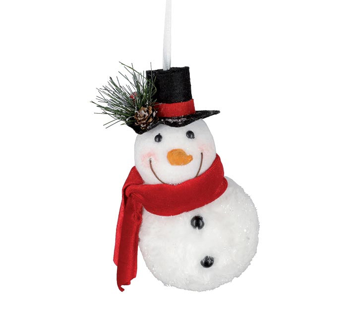 FULL BODY SNOWMAN ORNAMENT WITH TOP HAT