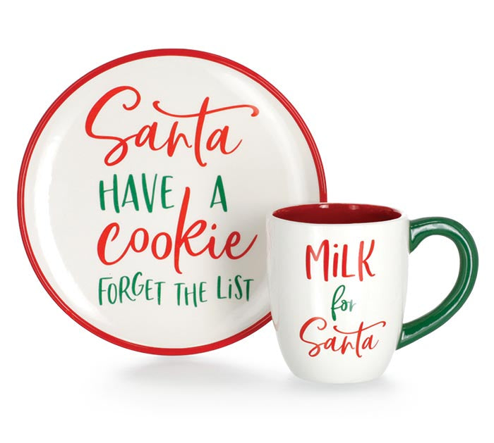 SANTA HAVE A COOKIE MUG PLATE GIFT SET