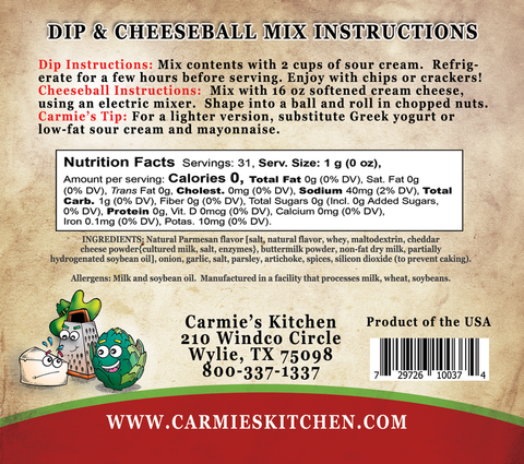 ARTICHOKE PARMESAN DIP MIX