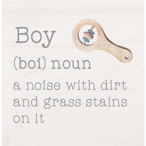 WORD BLOCK Boy, n: A Noise With Dirt And Grass Stains On It