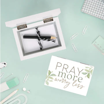 PRAY MORE WORRY LESS PRAYER BOX