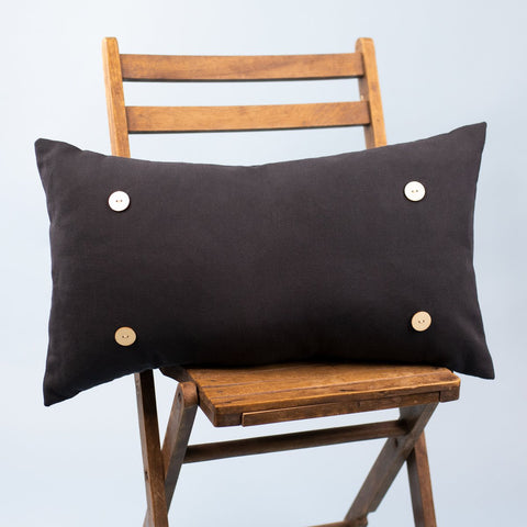 Black Button Pillow