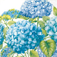 Sea of Pink Blossoms White/Blue Cocktail Napkins