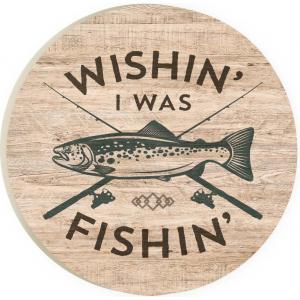 CAR COASTER SINGLE PACK Wishin' I Was Fishin'