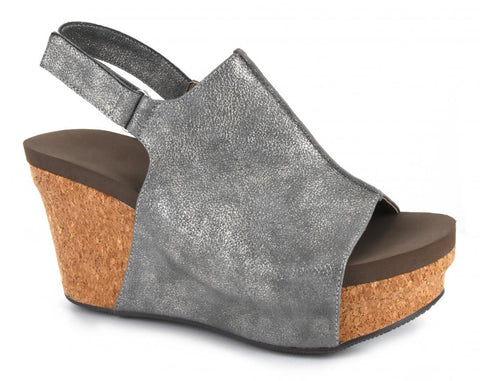 Claudette Platform Wedge-Pewter