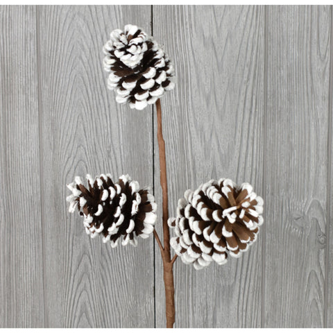 24” WHITE EDGE PINECONE SPRAY