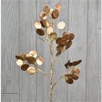 24” METALLIC DOLLAR EUCALYPTUS SPRAY -GOLD