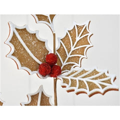 29.5” GINGERBREAD HOLLY SPRAY