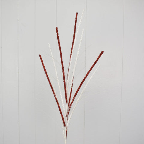36'' GLITTERED MILLET GRASS SPRAY- RED/WHITE