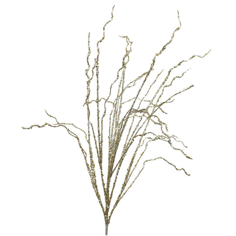 35” SEQUIN TWIG SPRAY - CHAMPAGNE