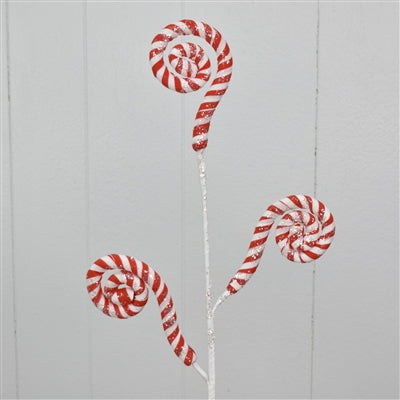 29” CANDY CANE CURLY SPRAY