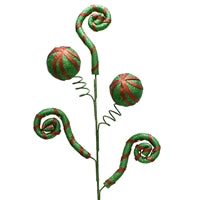 WHIMSICAL BALL SWIRL SPRAY 28" - RED/GREEN