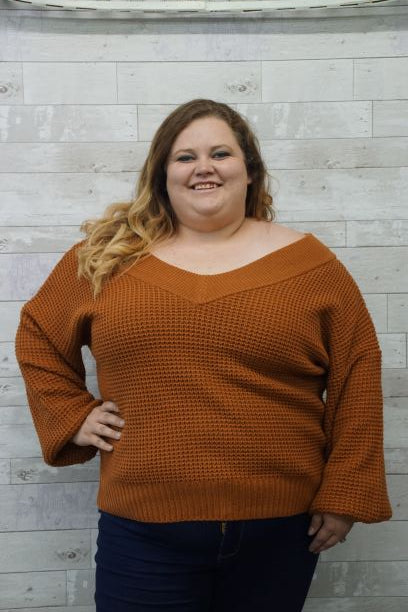 Almond Off the Shoulder cable knit sweater