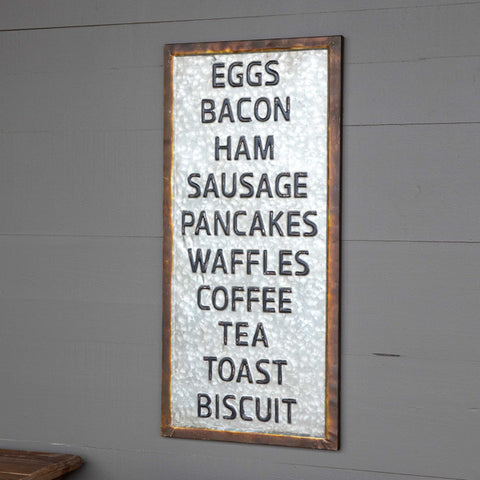 Metal Breakfast Sign
