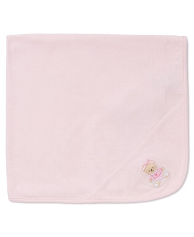 Pink Bear Receiving Blanket