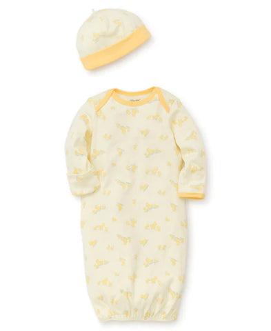 Little Ducks Sleeper Gown and Hat 0/3 month