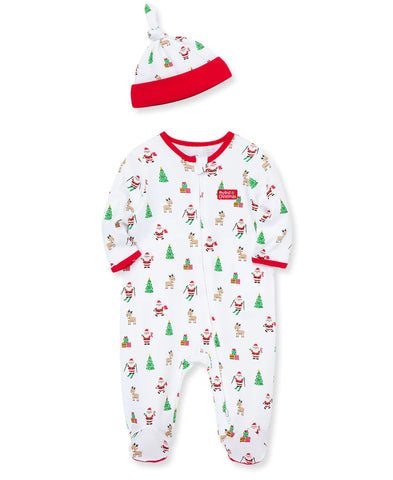 Snow Santa Zip Footie