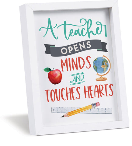 A TEACHER OPENS MINDS & TOUCHES HEARTS MINI MAGNETIC FRAME