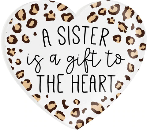 A SISTER IS A GIFT TO THE HEART ACRYLIC HEART MAGNET