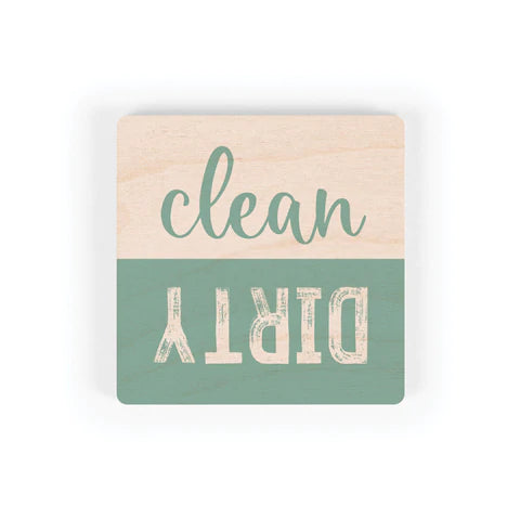 DIRTY/CLEAN SQUARE MAPLE VENEER MAGNET