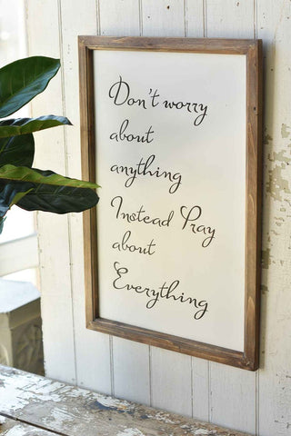 Pray About Everything Wall Sign