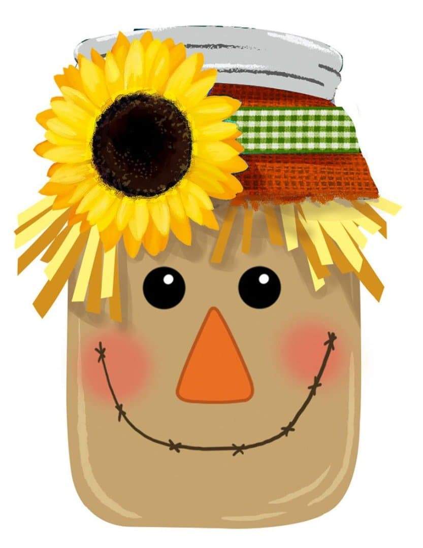 Mason Jar Scarecrow Garden Flag