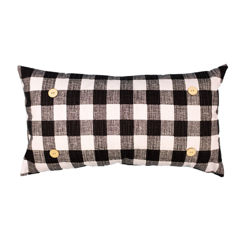 Black and White Buffalo Plaid Pillow