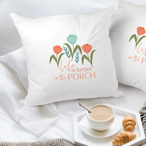 Life Is Better On The Porch Throw Pillow