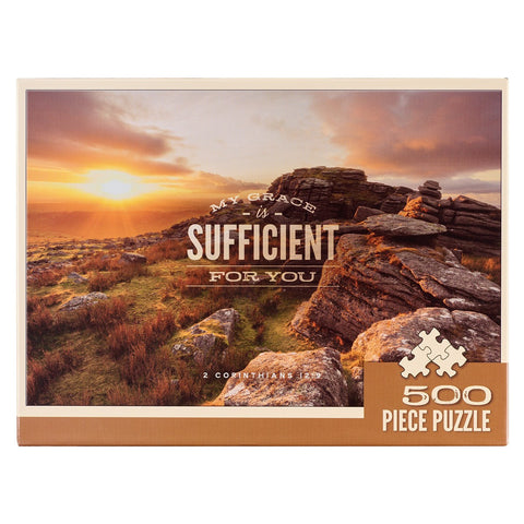 My Grace is Sufficient Sunset 500-piece Jigsaw Puzzle - 2 Corinthians 12:9