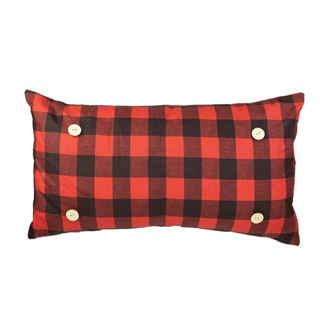 Red Buffalo Button Pillow