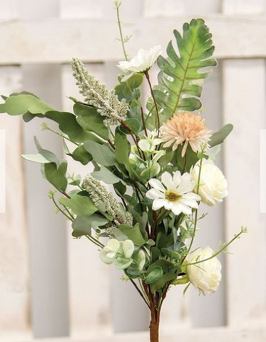 Mixed Antiqued Daisy & Rose Spray