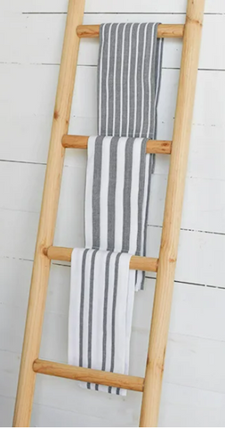 S/3 CHARCOAL WHITE DISH TOWELS