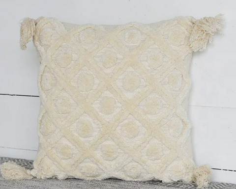 15.75" NAT. TUFTED PILLOW