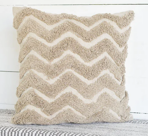 18" GREY ZIG ZAG PILLOW