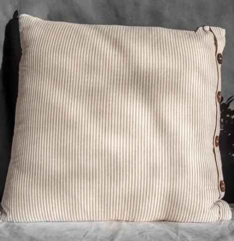 20" PIN STRIPE BUTTON PILLOW