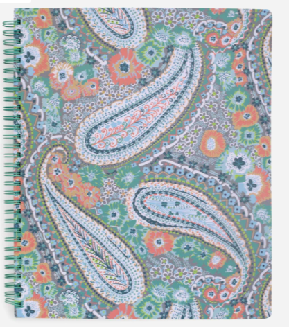 Notebook with Pocket Citrus Paisley