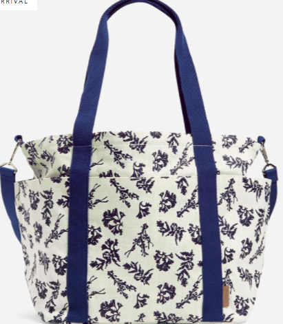 Deluxe Straw Tote Bag Adrift Coral Blue