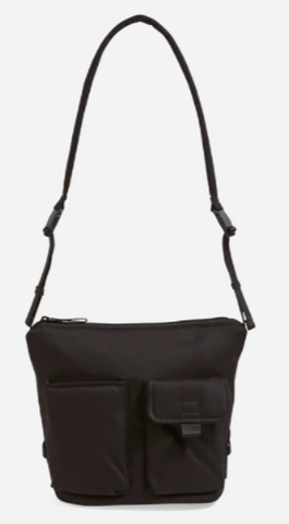 Utility Bucket Crossbody Bag Recycled Cotton Black